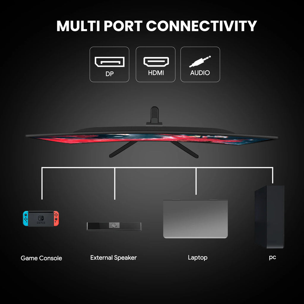 24" 200Hz Gaming Monitor,Fhd Computer Monitor, Built-In Speakers, 120% Srgb, Freesync, HDMI/DP, Black
