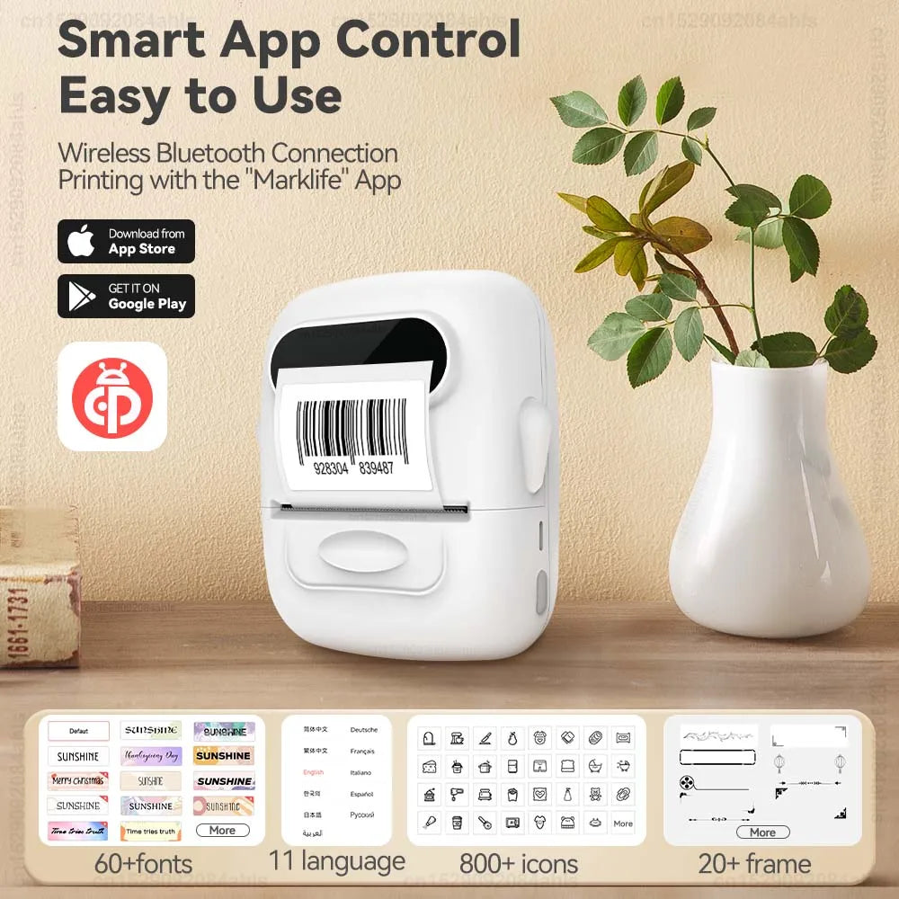P50 Label Maker Mini Portable Thermal Printer Similar to E210 M110 Wireless Labeling Machine DIY Printing Self-Adhesive Sticker