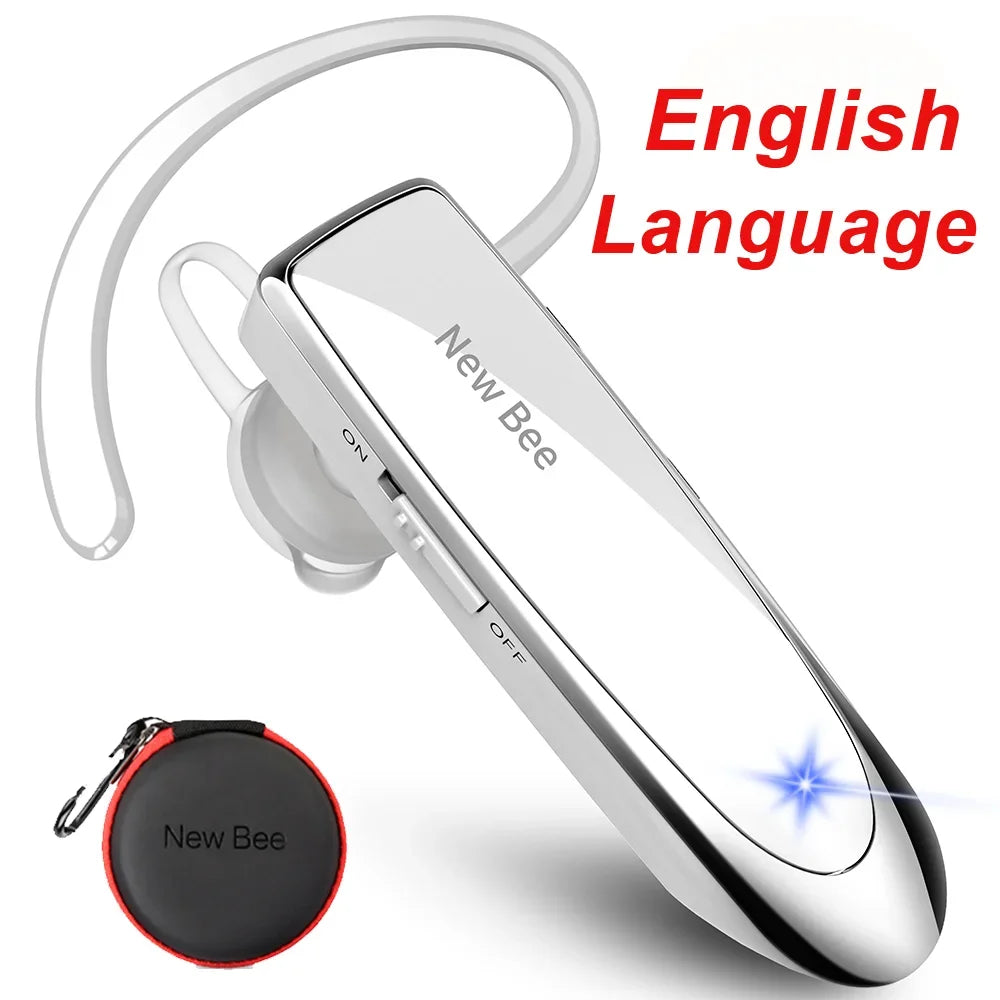 Bluetooth Headset Wireless Earphones Headphones with Mic 24Hrs Earbuds Single Earpiece Mini Handsfree for Driver Office