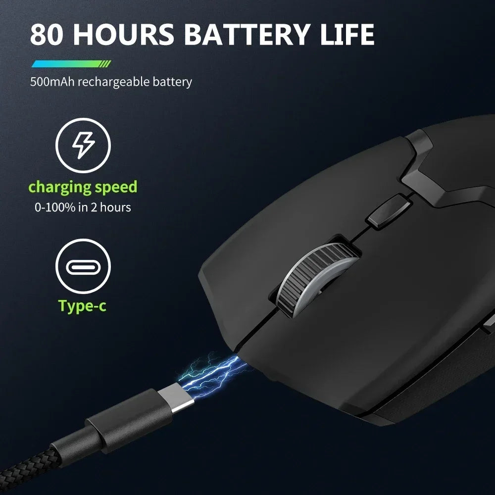 M800 PRO PAW3395 Wireless Gaming Mouse Bluetooth Tri-Mode Connection 26000DPI Huano Pink Switches Macro Mice for PC Gamer