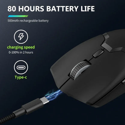 M800 PRO PAW3395 Wireless Gaming Mouse Bluetooth Tri-Mode Connection 26000DPI Huano Pink Switches Macro Mice for PC Gamer