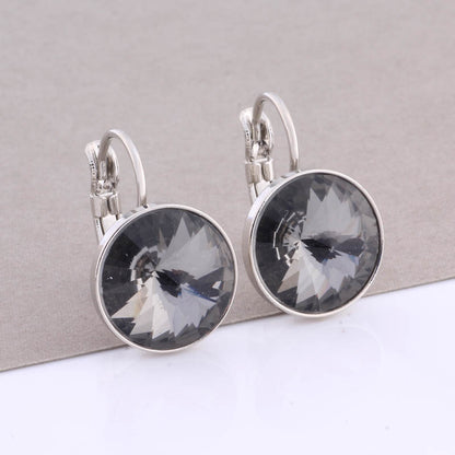 Cross-border Hot Selling 12mm Round Edge Color Earrings Jewelry Classic Earrings Women's Simple Fashion Elegant Commodities