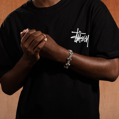 Hip-Hop Rap Chain Infinite Four-Leaf Clover Bracelet Fashionable Trendy Cool Handsome High-End 5A Zircon Colorful Necklace Jewelry