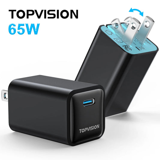 USB-C Charger Block 65W, Fast Charging Wall Charger Adapter for Apple, Android, 1 Pack