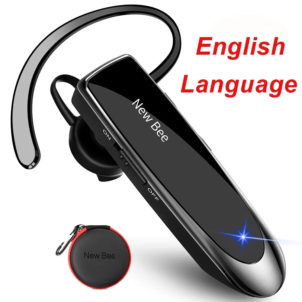 Bluetooth Headset Wireless Earphones Headphones with Mic 24Hrs Earbuds Single Earpiece Mini Handsfree for Driver Office