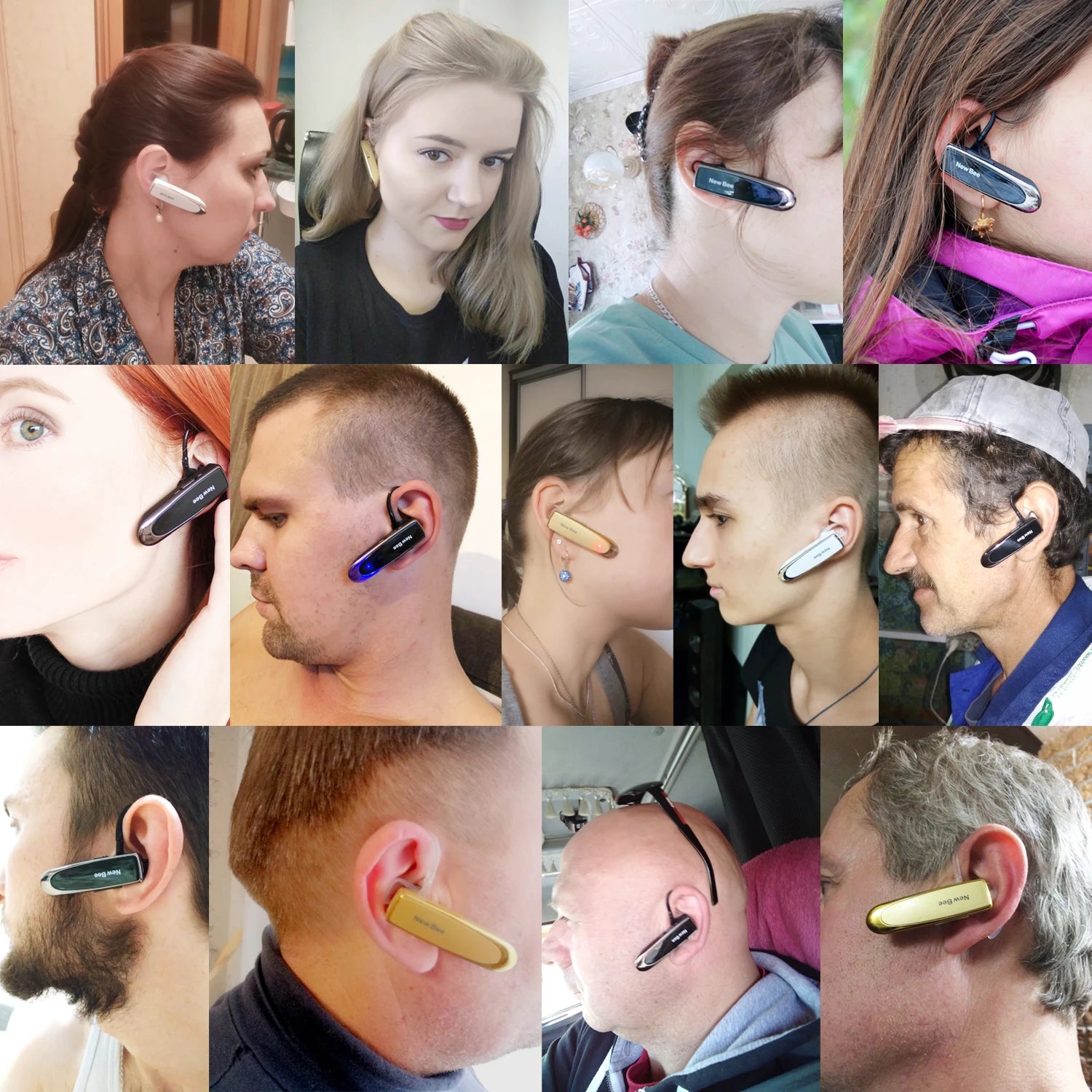Bluetooth Headset Wireless Earphones Headphones with Mic 24Hrs Earbuds Single Earpiece Mini Handsfree for Driver Office