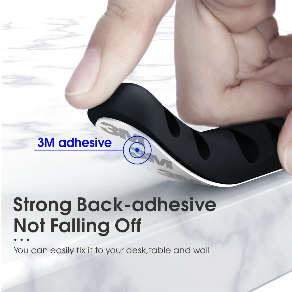 Cable Organizer Silicone USB Cable Winder Flexible Cable Management Clips Cable Holder for Mouse Headphone Earphone