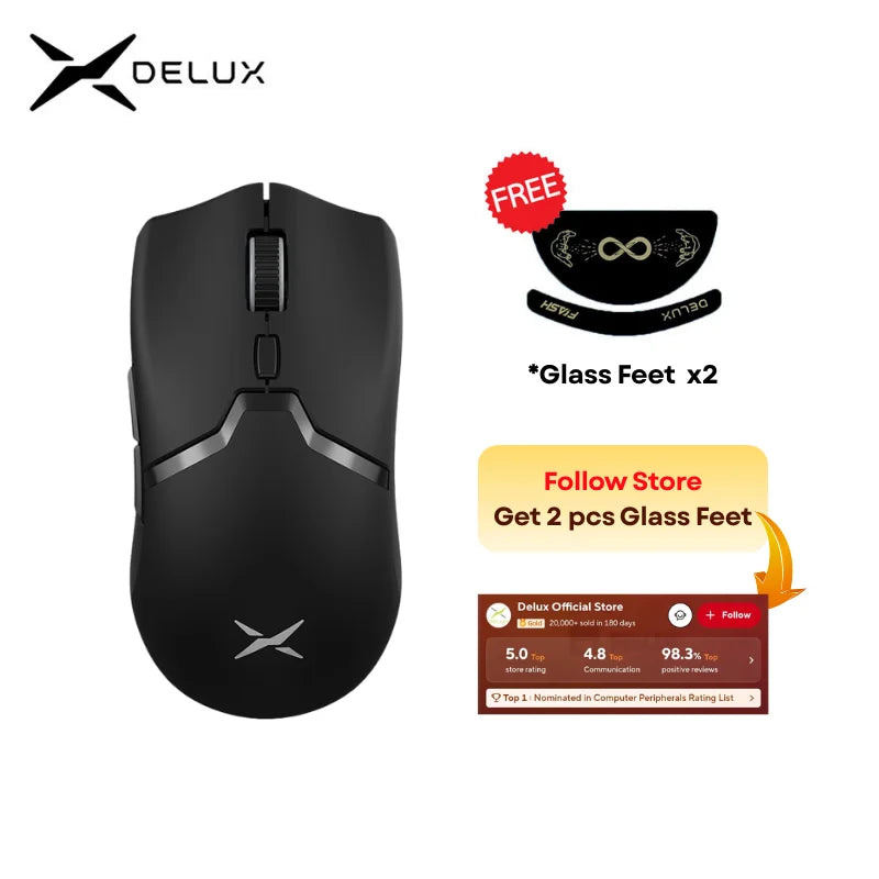 M800 PRO PAW3395 Wireless Gaming Mouse Bluetooth Tri-Mode Connection 26000DPI Huano Pink Switches Macro Mice for PC Gamer
