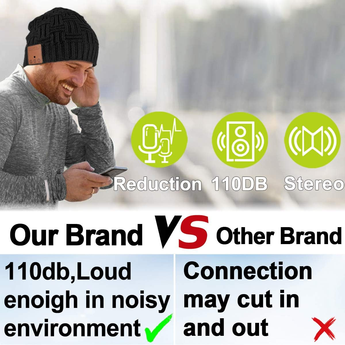 Bluetooth Beanie Hat,Stocking Stuffers Gifts for Women Men Him Teenage