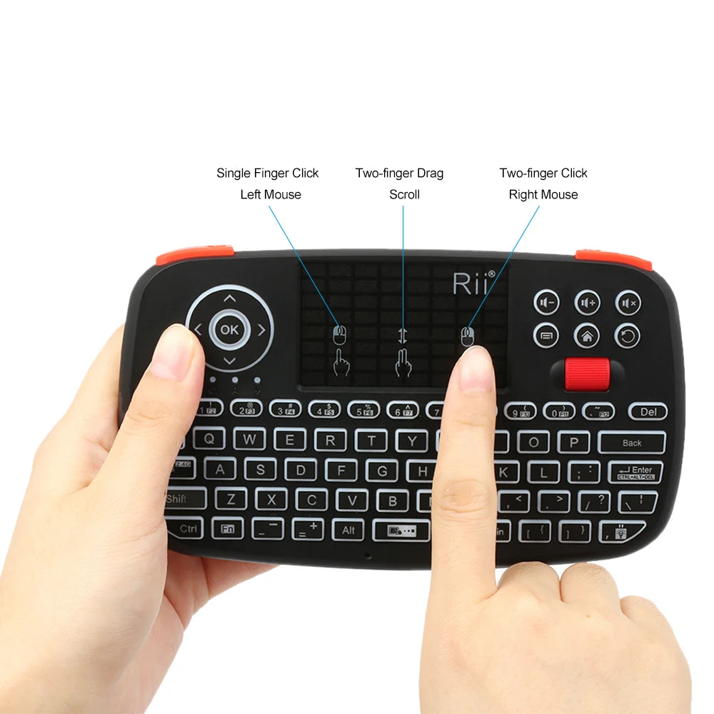 I4 Mini Bluetooth Wireless Keyboard with Touchpad 2.4Ghz Backlit Mouse Remote Control for Windows Android TV Box Smart TV