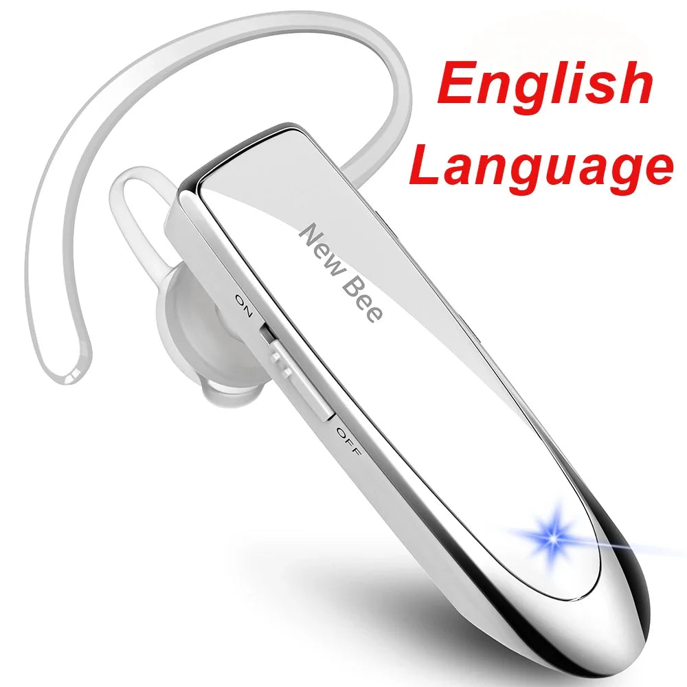 Bluetooth Headset Wireless Earphones Headphones with Mic 24Hrs Earbuds Single Earpiece Mini Handsfree for Driver Office