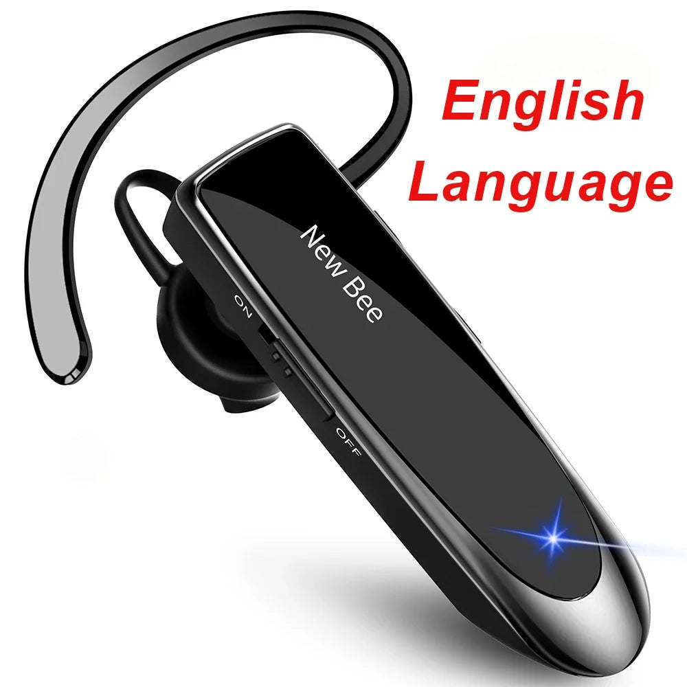 Bluetooth Headset Wireless Earphones Headphones with Mic 24Hrs Earbuds Single Earpiece Mini Handsfree for Driver Office